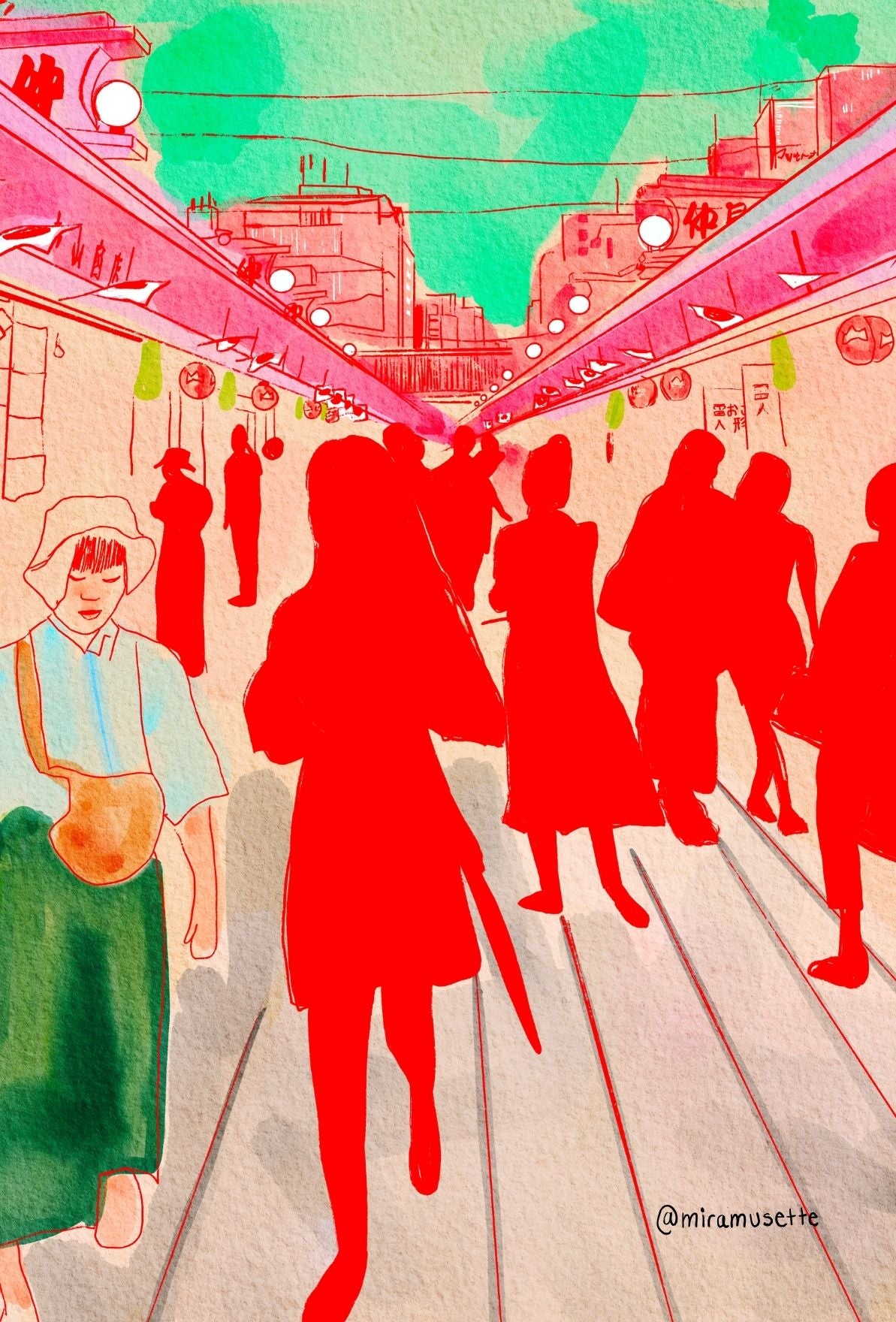 Asakusa Postcard Art Print