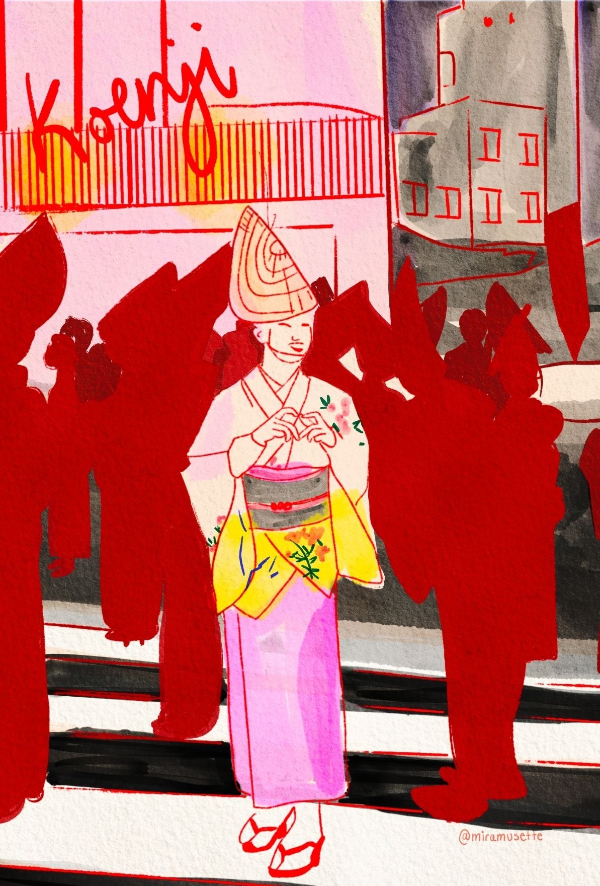 Koenji Girl Postcard Art Print