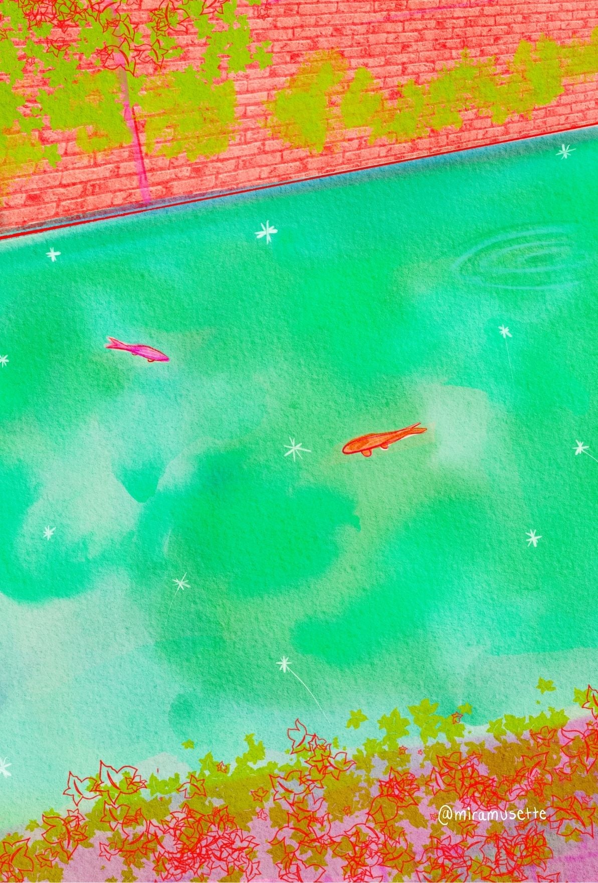 River Carp Postcard Art Print