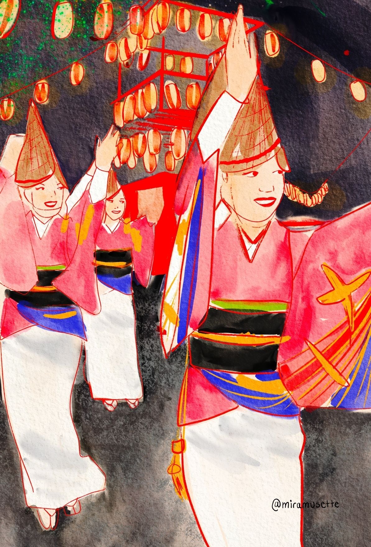 Awa Odori Postcard Art Print